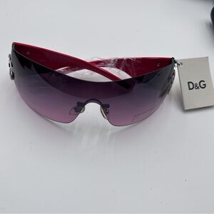 NWT Dolce & Gabbana Red/Purple Women's Shield Sunglasses